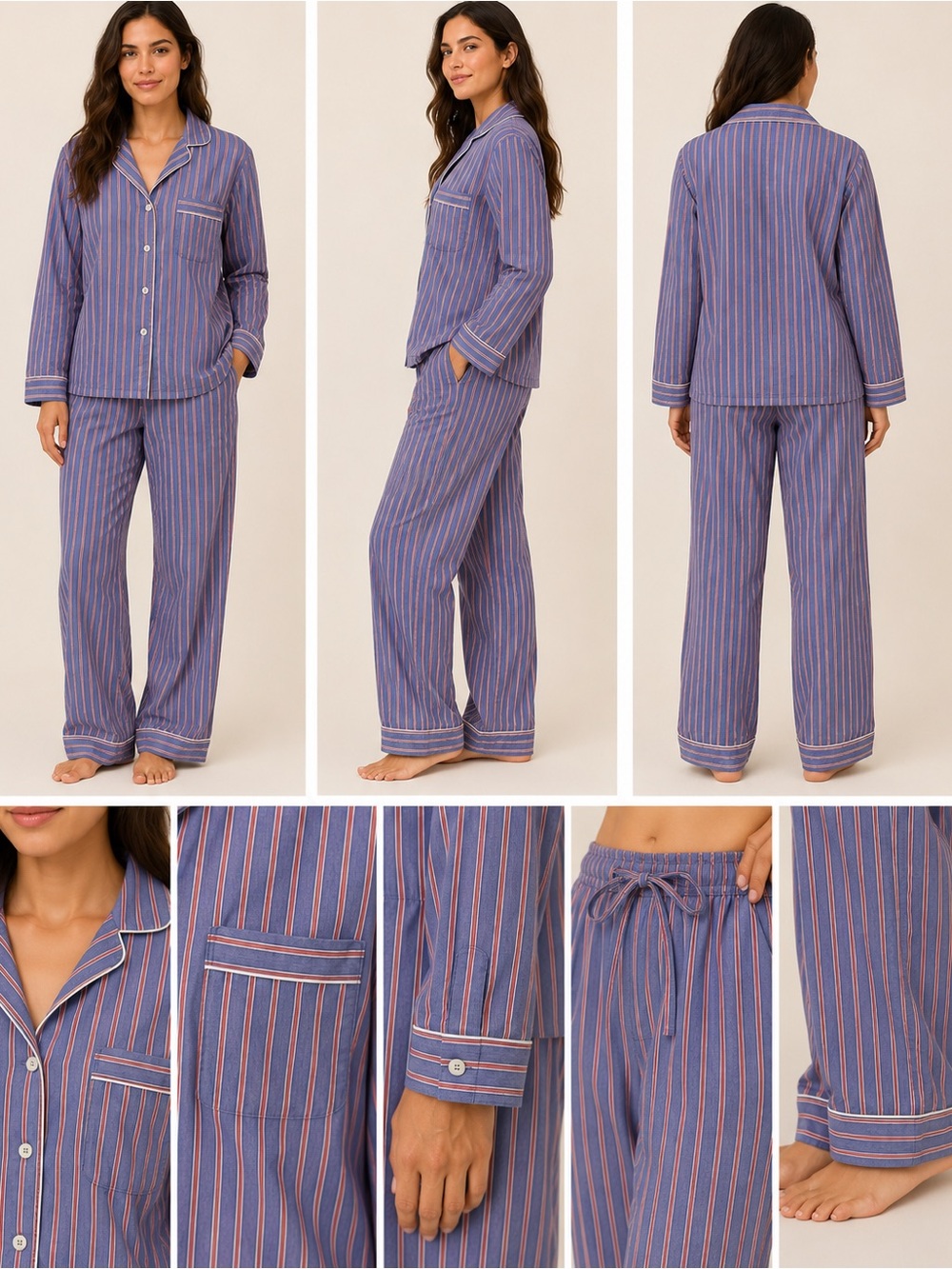 GAP Blue Striped Two-Piece Pajama Set